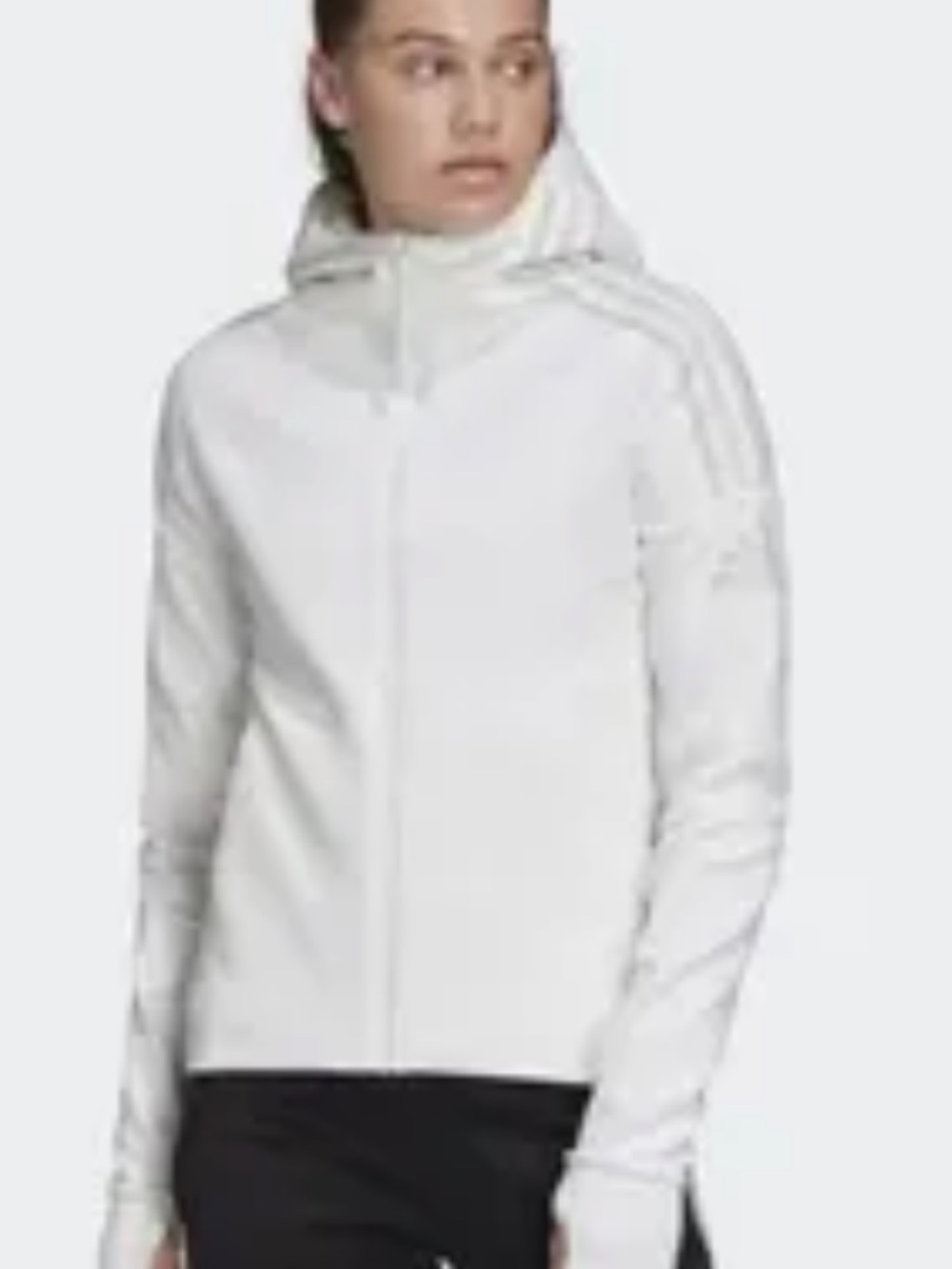 adidas Z.N.E. Full Zip Hoodie White Athletic Streetwear Scuba